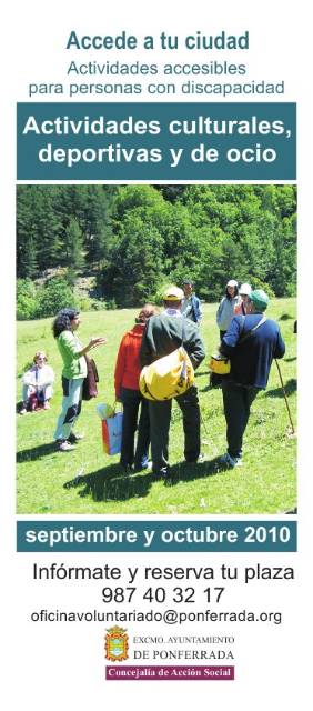 Cartel . Actividades accesibles para personas con discapacidad