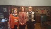 Gloria Fernández Merayo recibe al presidente de la Federación de casas de Castilla y León en Argentina, el berciano Pedro Bello