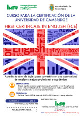 Curso para la certificación de la Universidad de Cambridge. First Certificate in English (FCE)