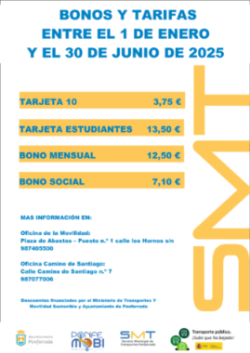 Cartel tarifas bonos SMT 2025