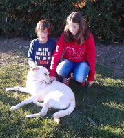 Blanca con los hijos de Daniel